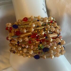 African hand beaded Anklets Medium  beads